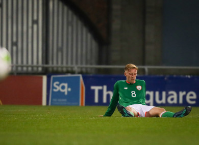 Ireland’s Henry Charsley dejected after the game.