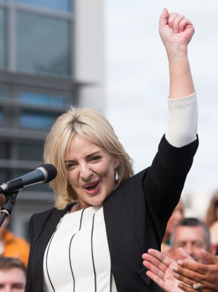 Ní Riada at the launch of her campaign today.