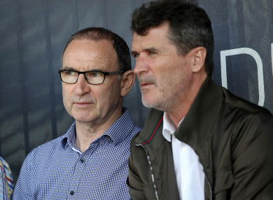 Ireland Senior Manager Martin O'Neill and Assistant Manager Roy Keane pictured in May.