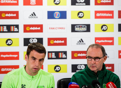 Ireland captain Seamus Coleman and manager Martin O'Neill.