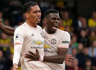 Manchester United pair Chris Smalling and Paul Pogba