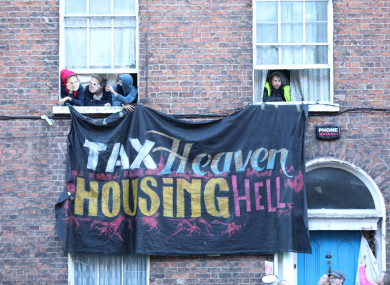 Take Back the City activists pictured at the property at Belvedere Place