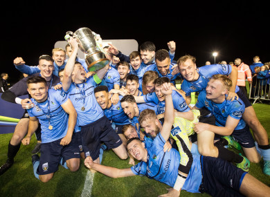 UCD celebrate winning.