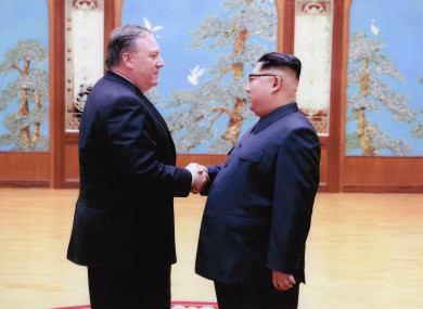US Secretary of State Mike Pompeo meets with North Korean leader Kim Jong Un in Pyongyang, North Korea in April
