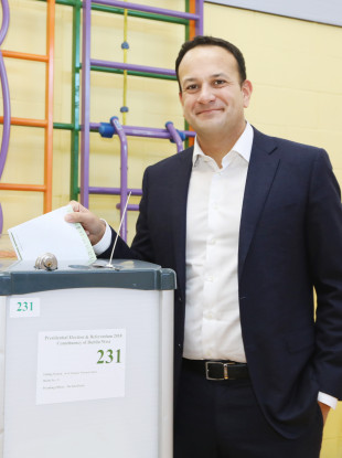 Taoiseach and Fine Gael leader Leo Varadkar voting yesterday.