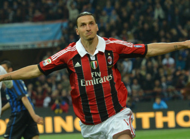 Zlatan Ibrahimovic in action for AC Milan.