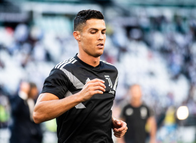 Cristiano Ronaldo during a Serie A match between Juventus and Napoli at the Allianz Stadium.