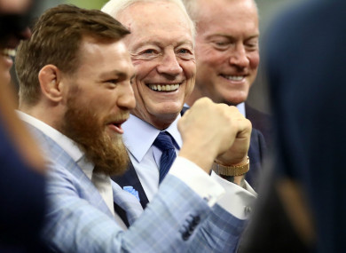 The Dubliner with team owner Jerry Jones.