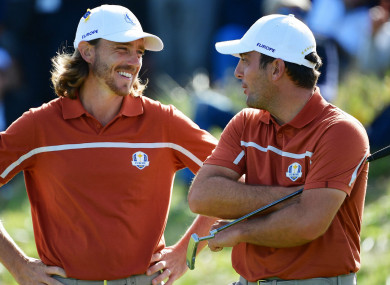 Tommy Fleetwood and Francesco Molinari at the Ryder Cup.