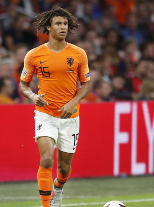 Dutch defender Ake in action against Germany over the weekend.