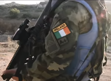 A still from an Irish Defence Forces video on peacekeeping