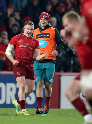 Bleyendaal was close by to help Rory Scannell celebrate on Saturday.