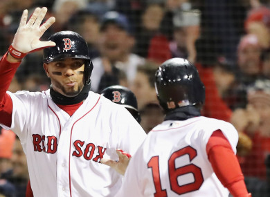 Xander Bogaerts in action on Wednesday.