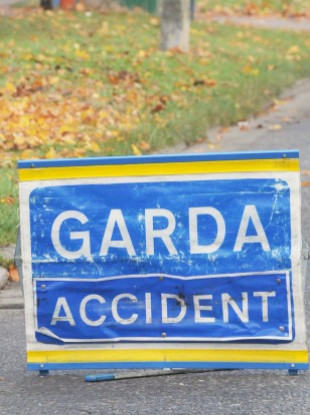 File photo of a Garda road closure sign.