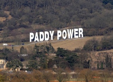 Paddy Power advertising at Cheltenham horse racing festival this year
