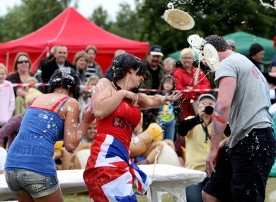 The World Custard Pie Championships take place in Kent, England earlier today.