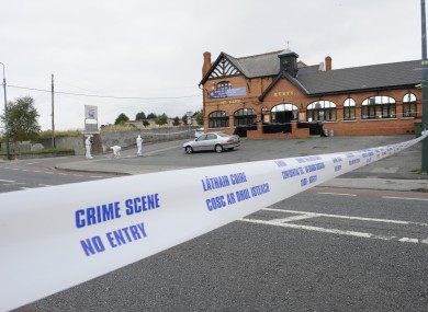 The scene of the stabbing in Ballyfermot this morning.