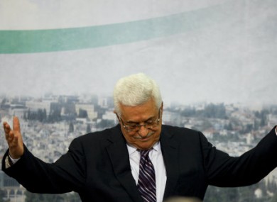 President Abbas delivering his speech today.