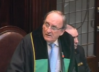Ceann Comhairle Seán Barrett told Joe Higgins he could not use parliamentary privilege to make allegations against people who could not defend themselves.