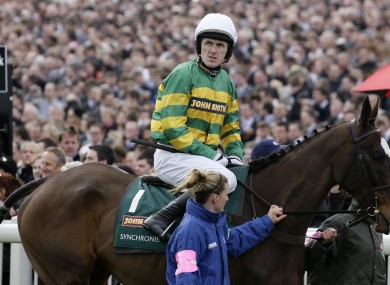 Syncronised with jockey Tony McCoy before the Grand National last week.