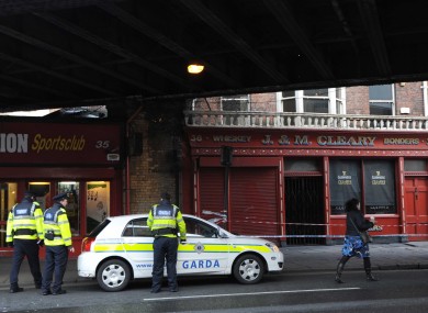 Gardai investigating the incident on Amiens Street where a man was hit by a car early this morning and died.