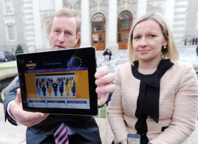 Kenny and Minister of State for European Affairs Lucinda Creighton as the Govt launches its online public information campaign.