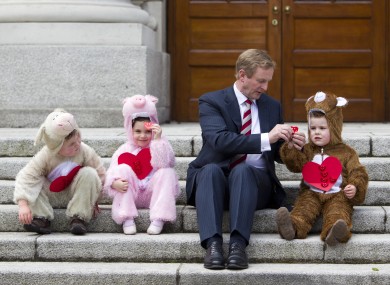 Enda Kenny meets some new friends (and helps launch the Irish Heart Foundation's Happy Heart appeal)