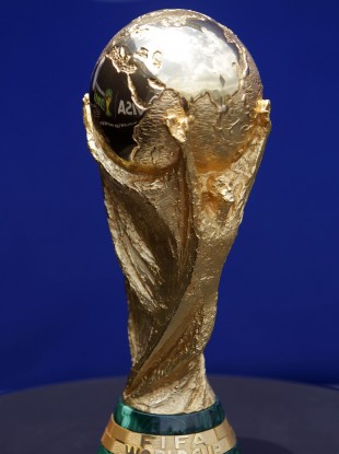 The Jules Rimet Trophy presented to winners of the FIFA World Cup.