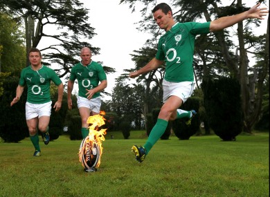 Brian O'Driscoll, Paul O'Connell and Jonathan Sexton launched the Guinness Series yesterday.