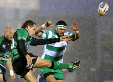 Dan Parks clears against Treviso.