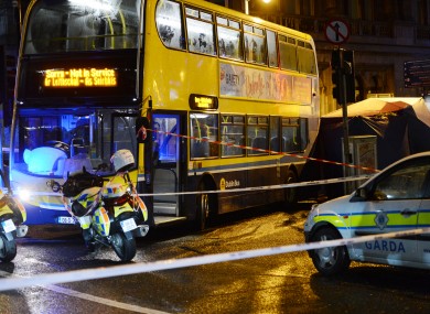 The scene of the incident last night at the Nassau St/Dawson St junction.
