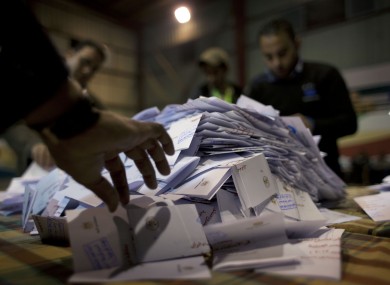 Ballots from the referendum on Egypt's new constitution which has been passed.
