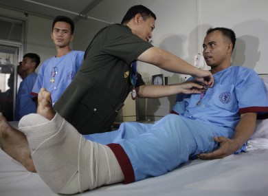 Army officers were awarded the Bronze Cross Medal for acts of heroism involving risking their lives while attempting to rescue people from massive floods bought by Typhoon Bopha earlier in the month.