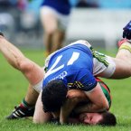 Mayo's Shane McHale and Bryan Sheehan of Kerry tussle during an off the ball incident. Pic: INPHO/Cathal Noonan