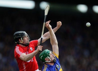 Cork's Shane O'Neill and Tipperary's Noel McGrath.