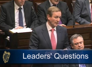 Taoiseach Enda Kenny answering leaders' question.