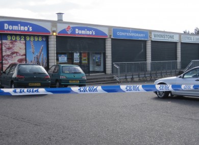 A general view of the area outside Domino's Pizza where McManus was shot dead.