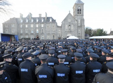 Thousands of Gardaí attend the funeral of Detective Garda Adrian Donohoe, on January 30, in Dundalk.