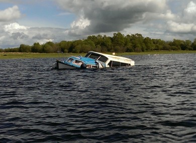 Six people were rescued after this cruiser began taking on water at Lough Ree.