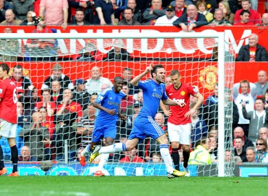 Chelsea's Juan Mata celebrates scoring the winning goal.