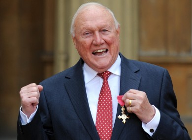 Stuart Hall receiving his OBE at Buckingham Palace in March of last year.