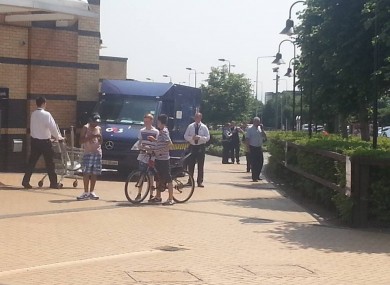 The scene outside Blanchardstown Shopping Centre after the robbery earlier today