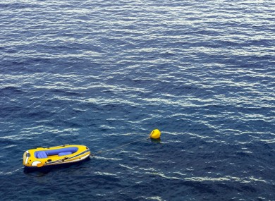 Man rescued from his 6ft rubber dinghy was severely sunburnt.