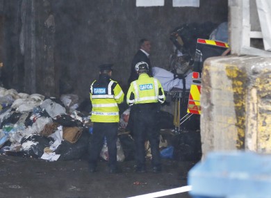 Gardaí at the scene in Ballymount yesterday.