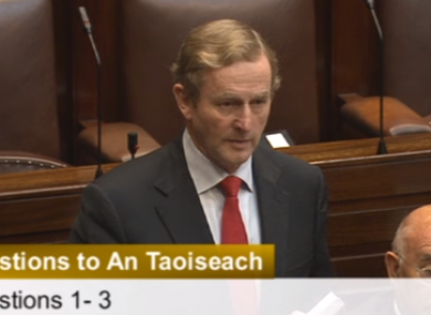Enda Kenny speaking to Micheál Martin in the Dáil twelve days ago.