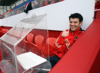 George Murray gets set up for work at Thomond Park.