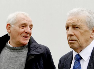 Eamon Dunphy with fellow football pundit John Giles in 2012.