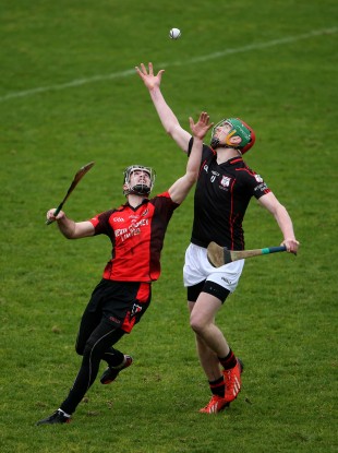 Mount Leinster Rangers' Edward Byrne and Eoin Moore of Oulart-The Ballagh (left).