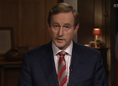 Enda Kenny during the State of the Nation address earlier.