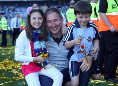 Gavin celebrates Dublin's All-Ireland win with his children Yasmin and Jude.